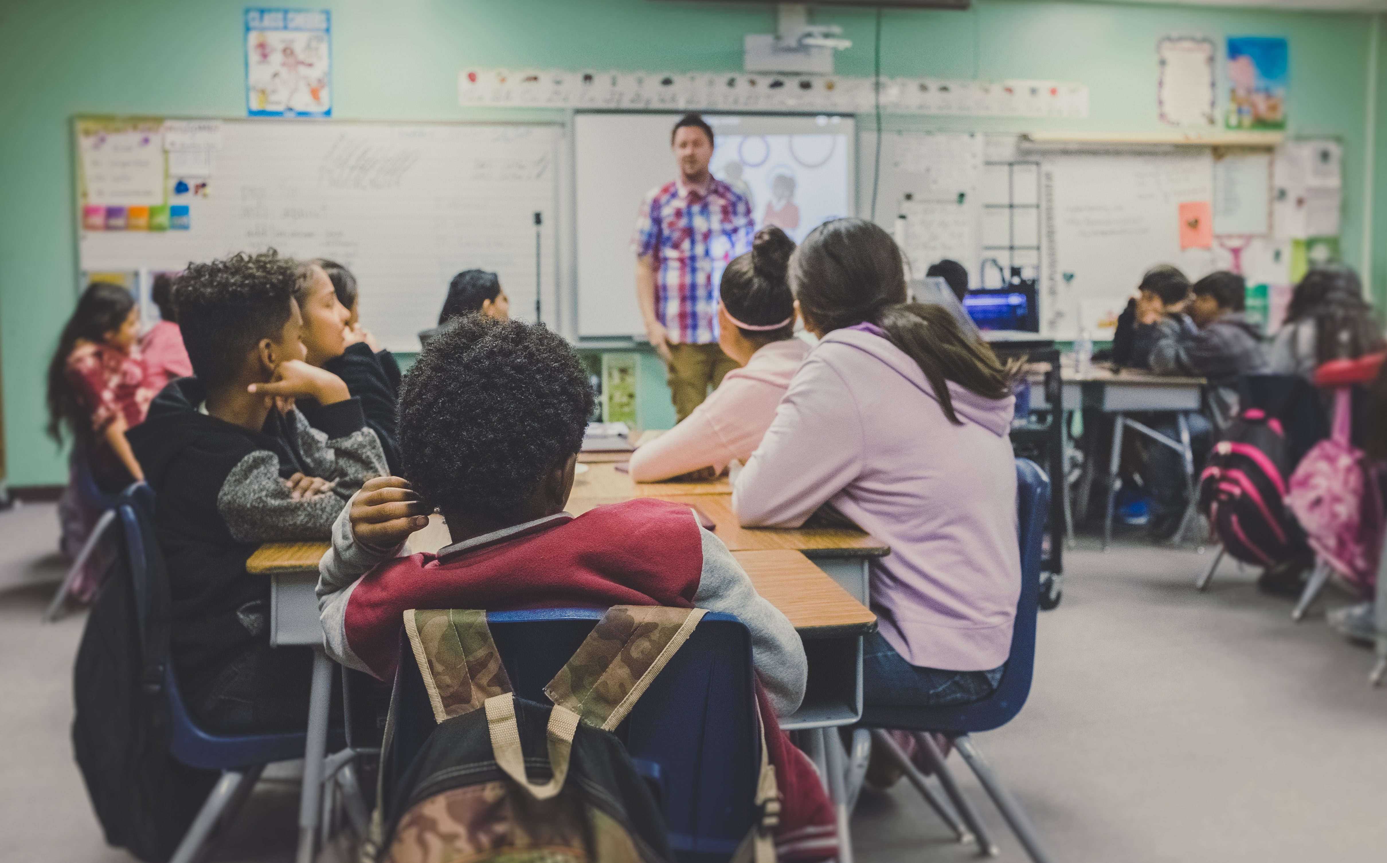 young people in a classroom