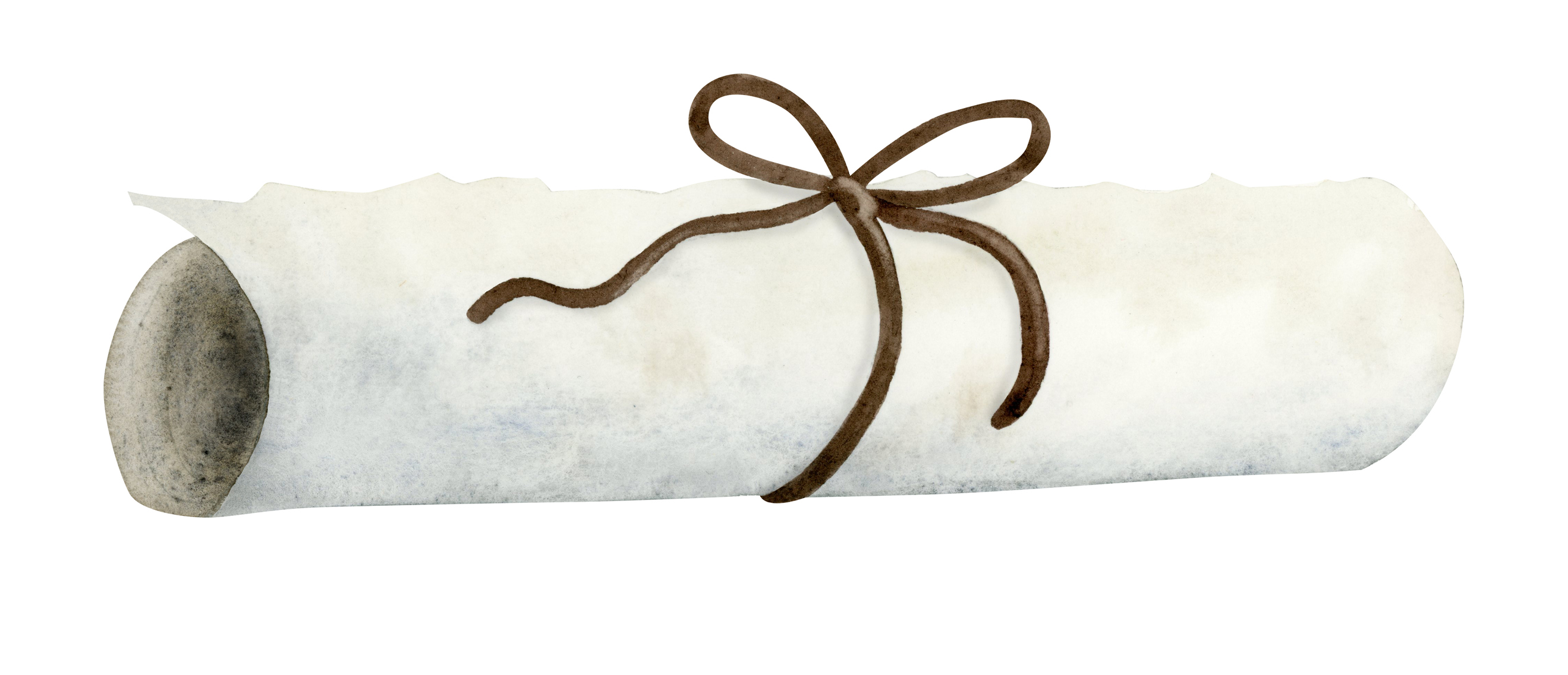 Paper scroll rolled up watercolor