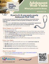 Screen capture of brochure about scheduling adolescent well visits.